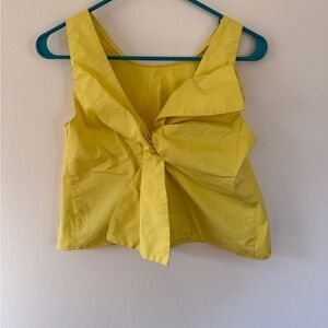 Zara Lemon Twist-Back Sleeveless Blouse